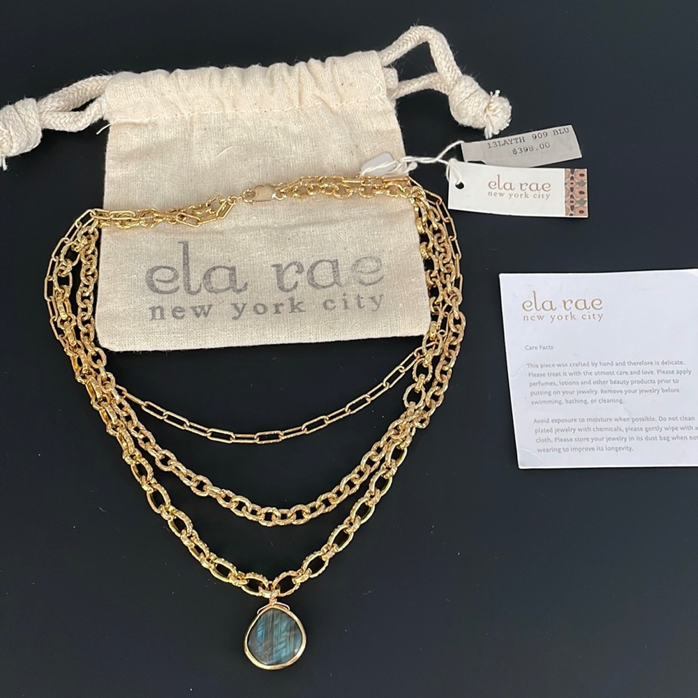 NWT Ela Rae Layered Chain-Link Necklace